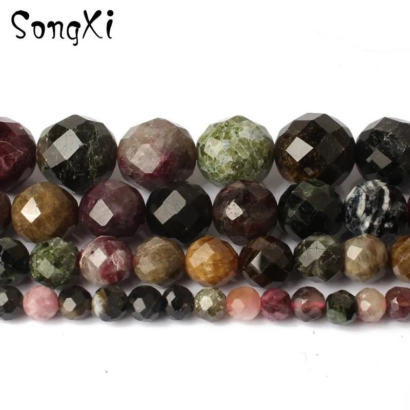 Faceted Natural Colorful Tourmaline Stone DIY Necklace Bracelet Round Loose Spacer Beads For Jewelry Making 4/6/8/10mm 15''
Faceted Natural Colorful Tourmaline Stone DIY Necklace Bracelet Round Loose Spacer Beads For Jewelry Making 4/6/8/10mm 15''