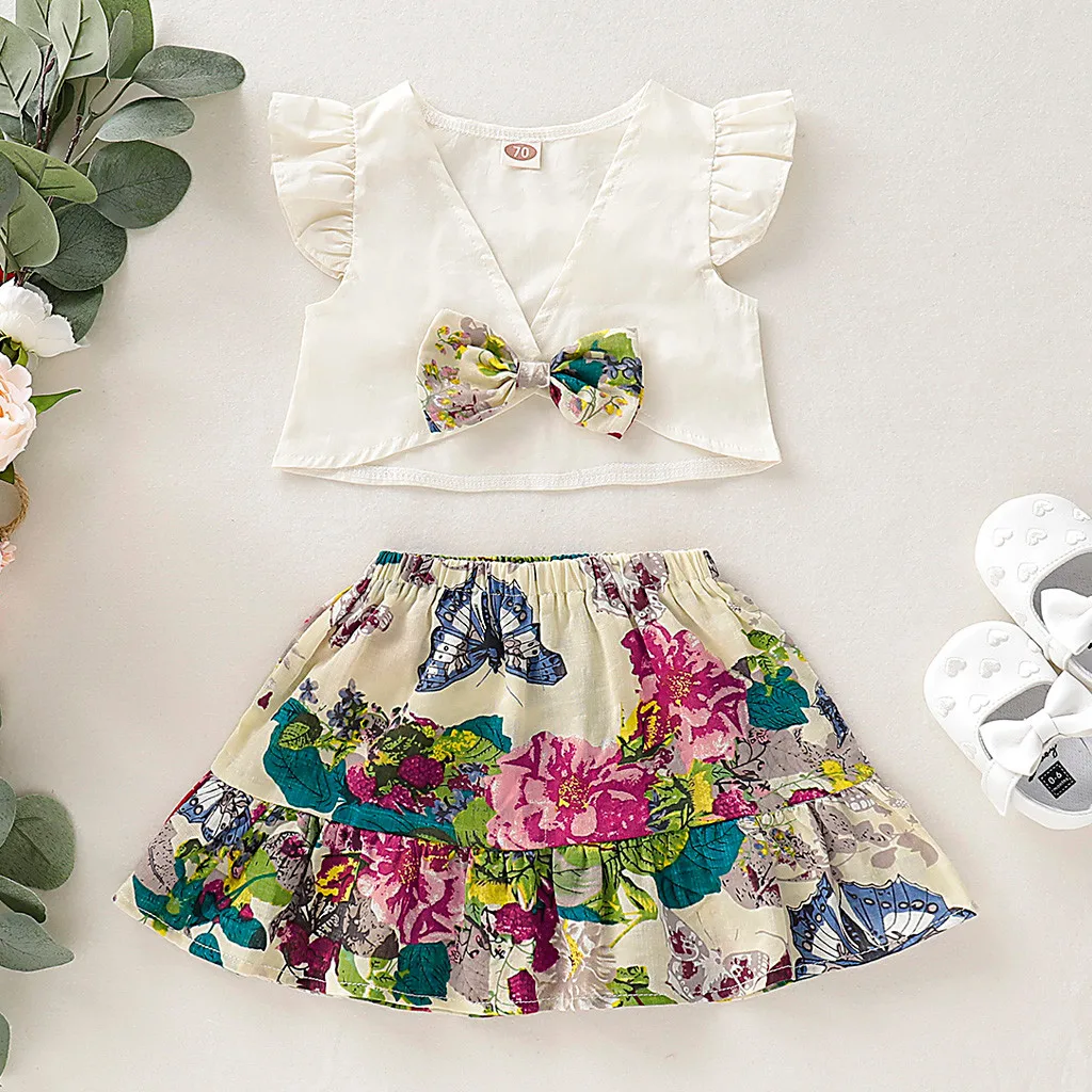 Toddler Girl Baby Clothes Set Summer Bowknot Tops+Floral Skirt Girls Kids Boutique Outfits 2Pcs Children Clothing 1 2 3 Years
Toddler Girl Baby Clothes Set Summer Bowknot Tops+Floral Skirt Girls Kids Boutique Outfits 2Pcs Children Clothing 1 2 3 Years