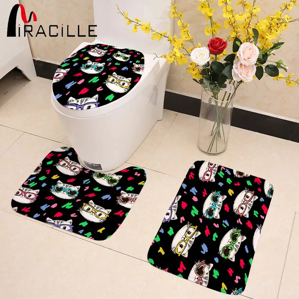 Miracille 3Pcs/set Bathroom Mat Set Carpets Cartoon Cat Print Toilet Rug Bibulous Anti-slip Bath Mat for Bathroom Home Decor
Miracille 3Pcs/set Bathroom Mat Set Carpets Cartoon Cat Print Toilet Rug Bibulous Anti-slip Bath Mat for Bathroom Home Decor