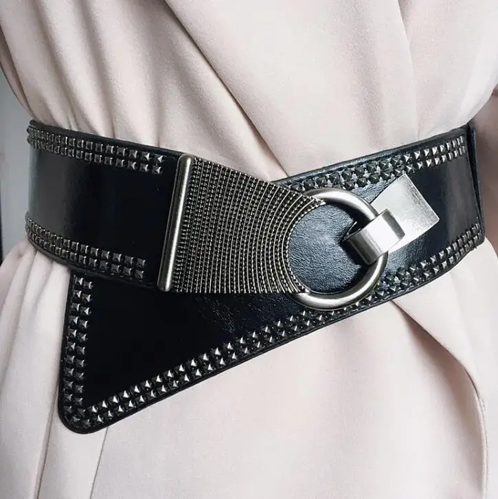 Women's runway fashion metal rivet punk pu leather Cummerbunds female Dress Corsets Waistband Belts decoration wide belt R919
Women's runway fashion metal rivet punk pu leather Cummerbunds female Dress Corsets Waistband Belts decoration wide belt R919