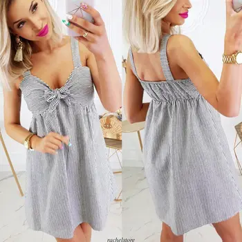 2019 Women Summer Short Mini Dress Boho Striped Sleeveless V-Neck Ladies Evening Party Beach Holiday Dresses
2019 Women Summer Short Mini Dress Boho Striped Sleeveless V-Neck Ladies Evening Party Beach Holiday Dresses
