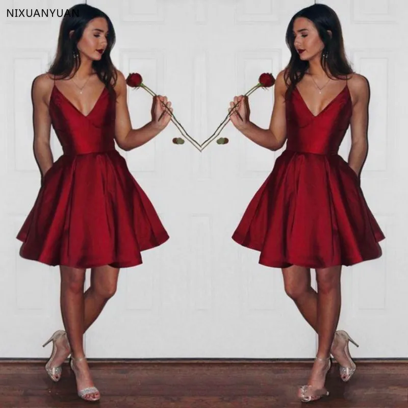 Cheap V Neck Prom Dress Burgundy Robe Girls Prom Gown Short Vestido De Festa Longo 2019
Cheap V Neck Prom Dress Burgundy Robe Girls Prom Gown Short Vestido De Festa Longo 2019
