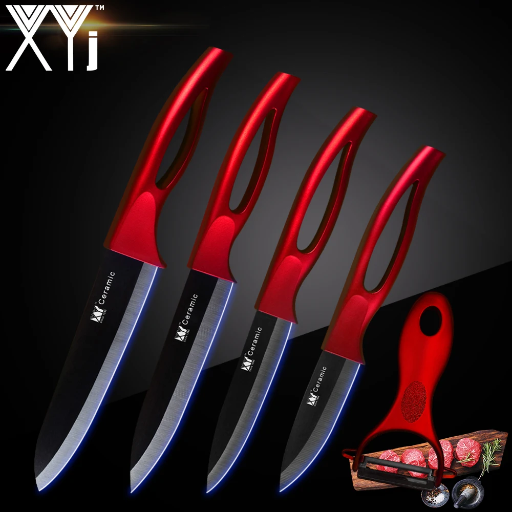 

XYj Ceramic Knife Kitchen Knife Cooking Set 3" 4" 5" 6" inch + Peeler Beauty Blade Paring Fruit Vege Chef Knife Kitchen Tools