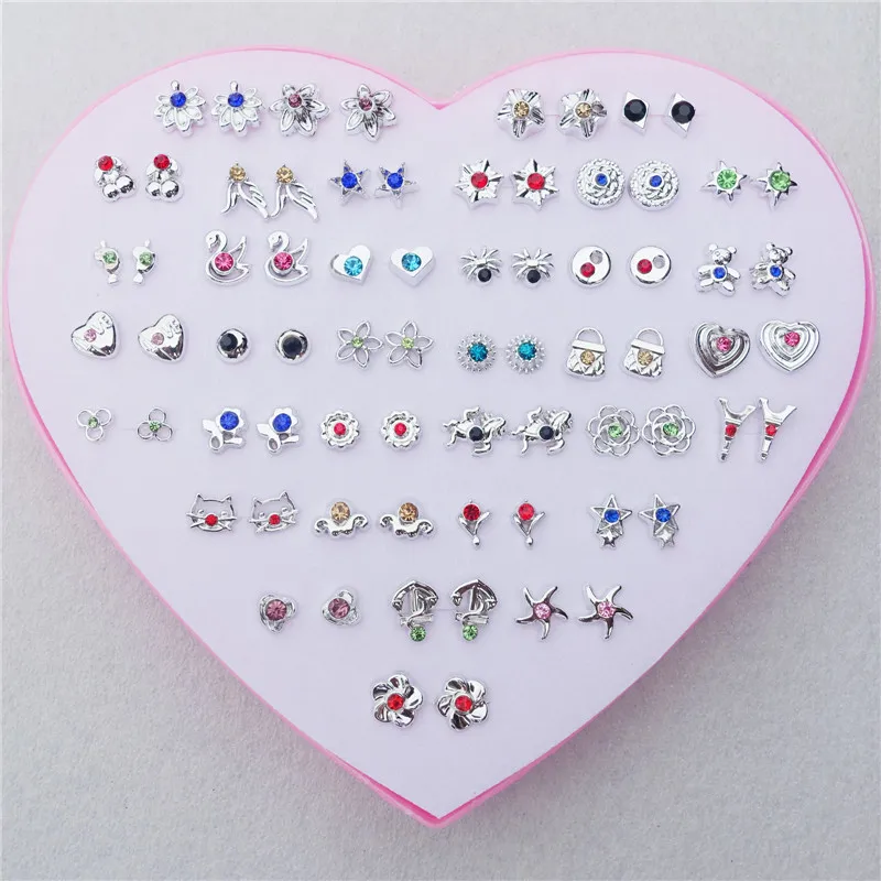Heart Box Packing Rhinestone Stud Earrings Jewelry Fir Kids Girls 36prs/lot Mix Colors & Styles Randomly
Heart Box Packing Rhinestone Stud Earrings Jewelry Fir Kids Girls 36prs/lot Mix Colors & Styles Randomly