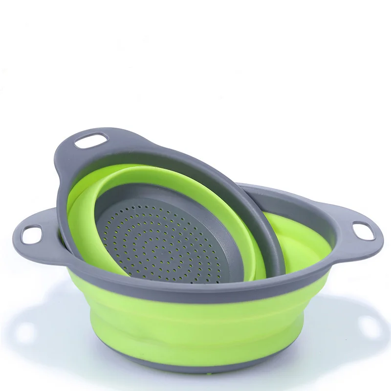 Kitchen Tool 2pcs/set Foldable Silicone Colander Fruit Vegetable Washing Basket Strainer Collapsible Drainer With Handle
Kitchen Tool 2pcs/set Foldable Silicone Colander Fruit Vegetable Washing Basket Strainer Collapsible Drainer With Handle