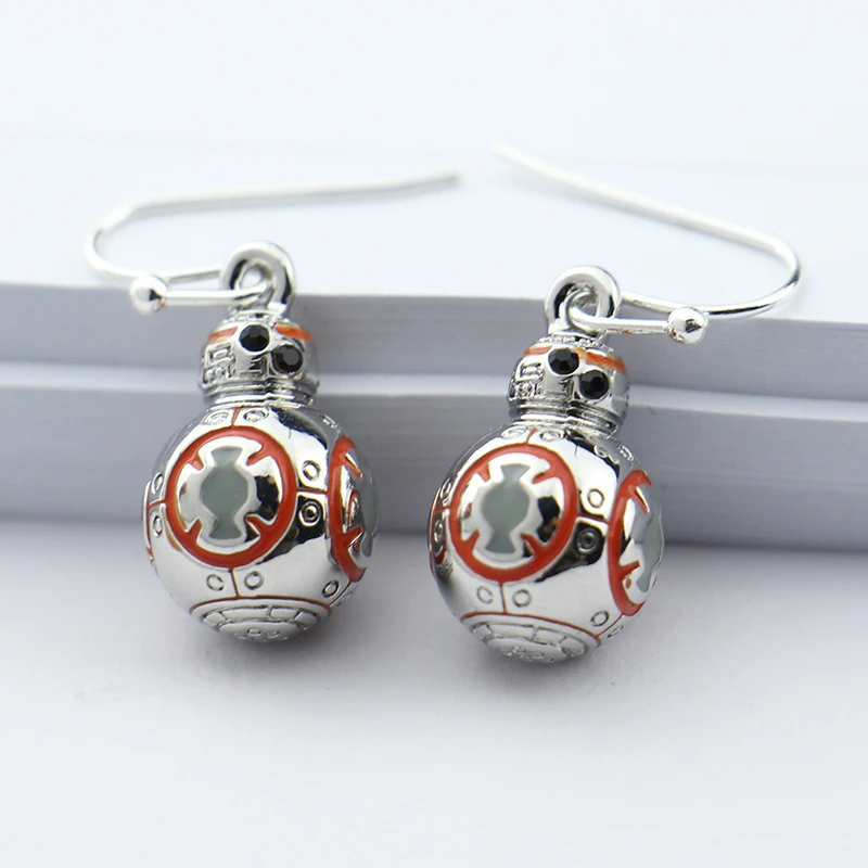 Star Wars the Force Awakens 3D BB-8 BB8 Robot Silver Earrings Orange Enamel Pendant Crystals Earrings Movie Cosplay Jewelry
Star Wars the Force Awakens 3D BB-8 BB8 Robot Silver Earrings Orange Enamel Pendant Crystals Earrings Movie Cosplay Jewelry