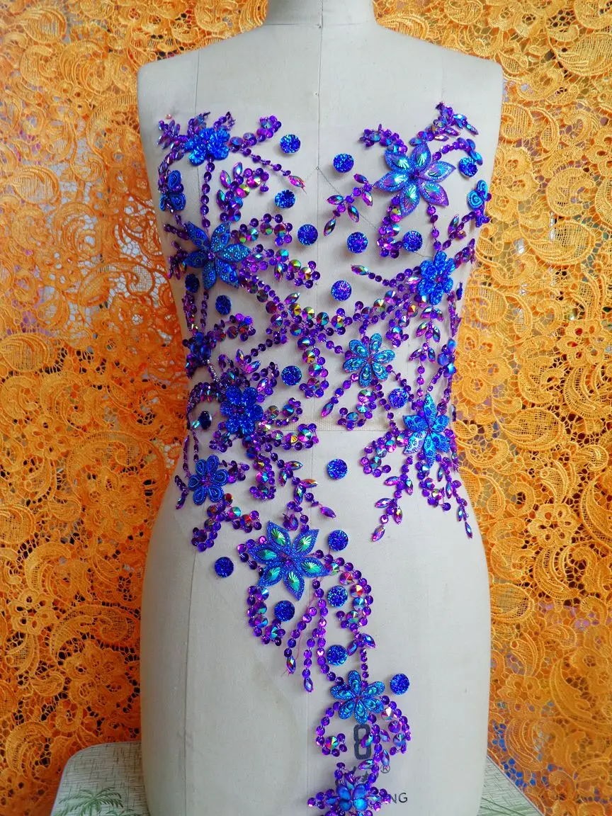 zbroh Pure hand made dazzling purple sew on Rhinestones applique crystals patches 65*30cm DIY dress accessory
zbroh Pure hand made dazzling purple sew on Rhinestones applique crystals patches 65*30cm DIY dress accessory