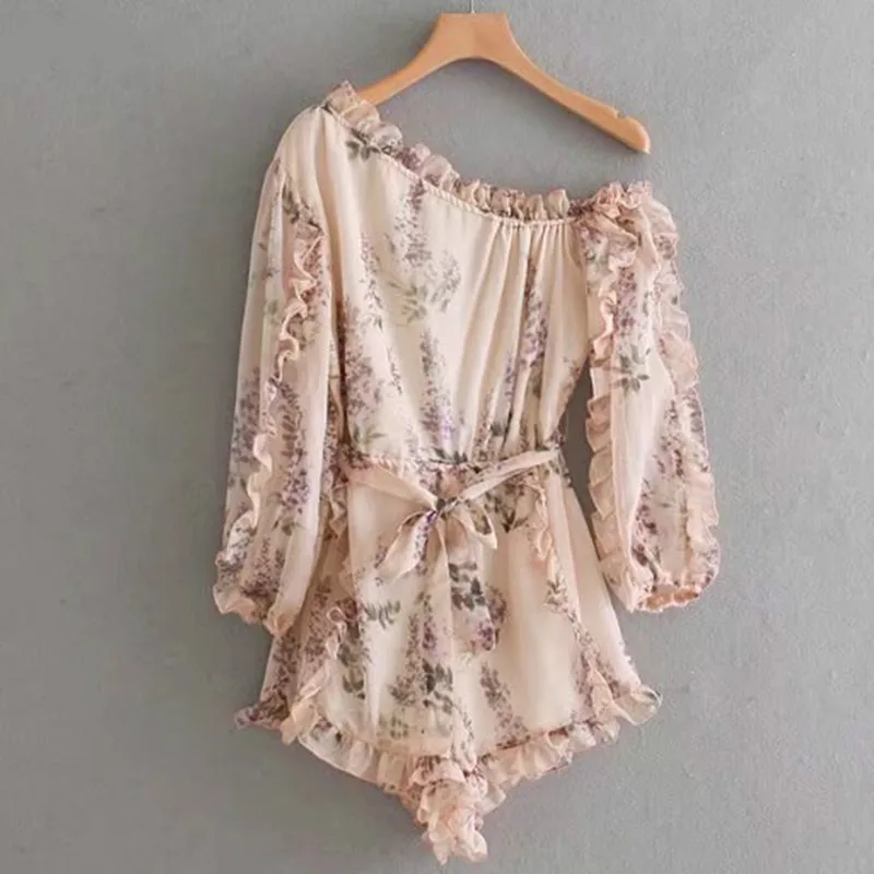 Women Sexy Oblique Floral Jumpsuit Casual Long Sleeve With Belt Summer Boho Jumpsuits Short Playsuit OZZ8463
Women Sexy Oblique Floral Jumpsuit Casual Long Sleeve With Belt Summer Boho Jumpsuits Short Playsuit OZZ8463