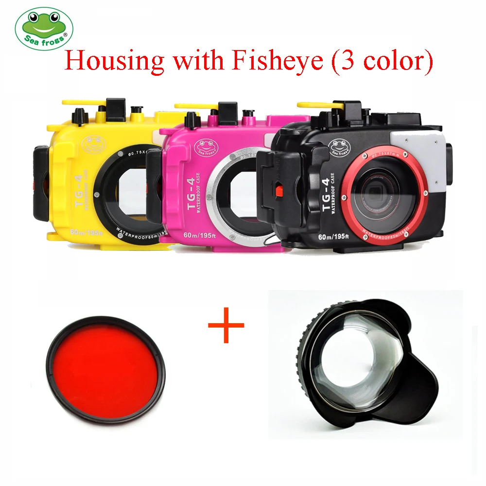 Seafrogs 60m/195ft Underwater Diving Waterproof Camera case for Olympus TG4 Waterproof Camera Housing for Olympus TG4 w/ Fisheye
Seafrogs 60m/195ft Underwater Diving Waterproof Camera case for Olympus TG4 Waterproof Camera Housing for Olympus TG4 w/ Fisheye