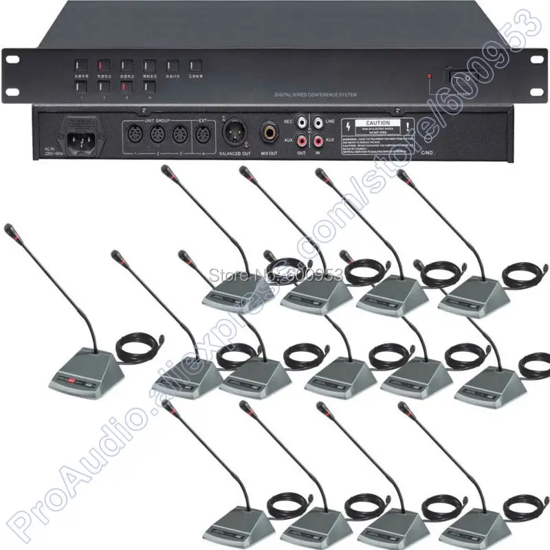 Pro 50 Table Wired Digital Conference Microphone System 1 Chairman 49 Delegate Mic for Big Meeting Room 350M-50
Pro 50 Table Wired Digital Conference Microphone System 1 Chairman 49 Delegate Mic for Big Meeting Room 350M-50