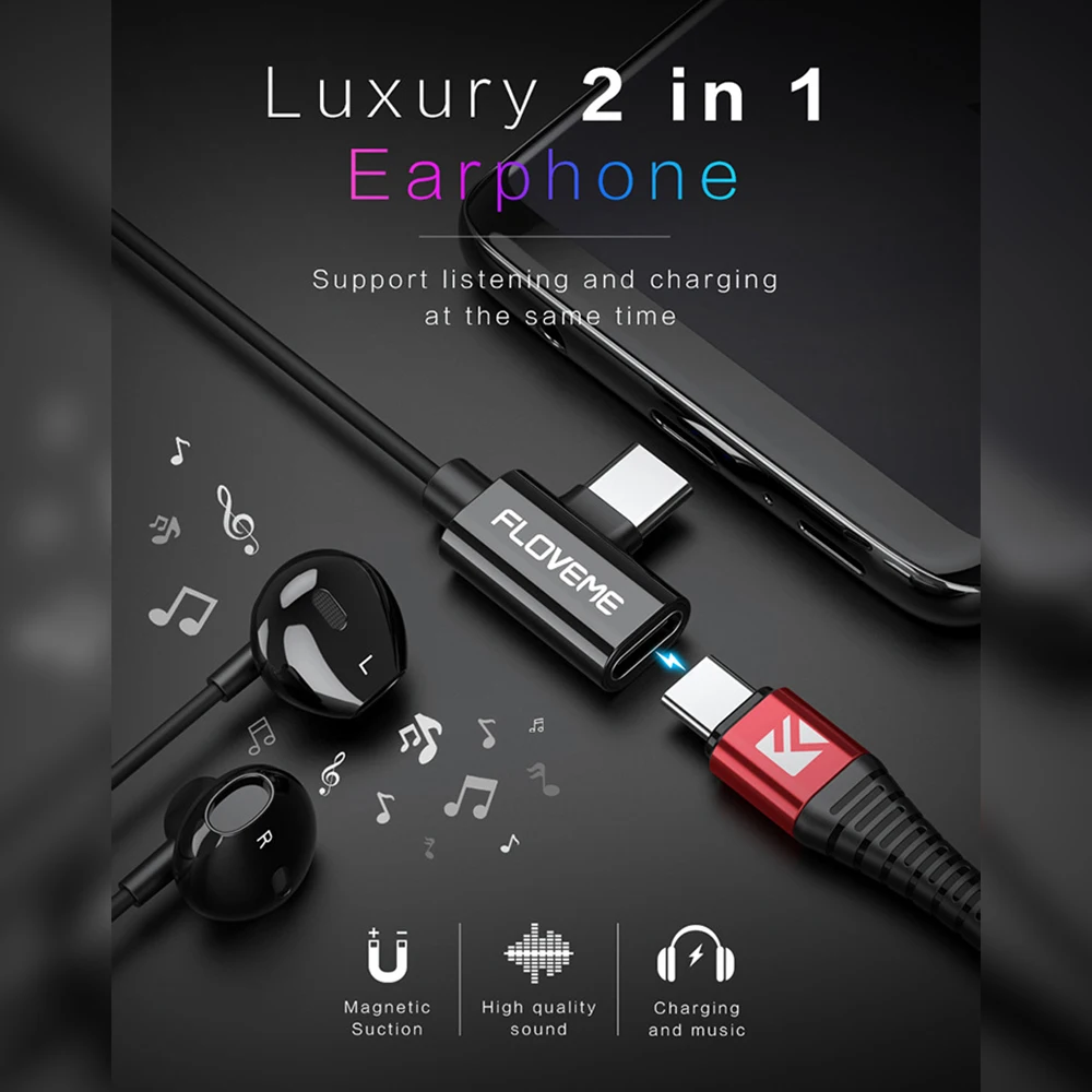 Floveme 2 in 1 USB Type C Earphone For Xiaomi Mi 8 SE A1 A2 Mix For Samsung S10 S9 Charging Sport Earphone Headset
Floveme 2 in 1 USB Type C Earphone For Xiaomi Mi 8 SE A1 A2 Mix For Samsung S10 S9 Charging Sport Earphone Headset
