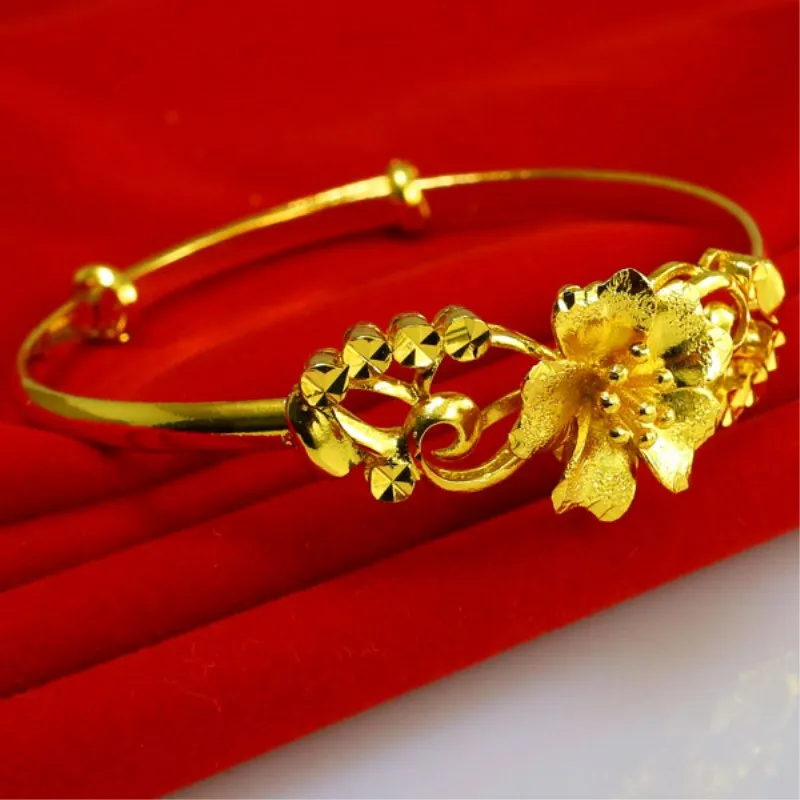 24 K Carved Flower Charming 1:1 Quality Handmade in Hongkong Gold Shop Glossy Adjustable Bangles Bracelets
24 K Carved Flower Charming 1:1 Quality Handmade in Hongkong Gold Shop Glossy Adjustable Bangles Bracelets