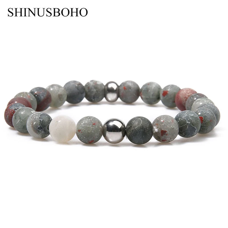 SHINUSBOHO Natural Bloodstone Frosted Semi-Precious Stone Beads Bracelet DIY Jewelry for Woman Natural Wristband Gift Wholesale
SHINUSBOHO Natural Bloodstone Frosted Semi-Precious Stone Beads Bracelet DIY Jewelry for Woman Natural Wristband Gift Wholesale