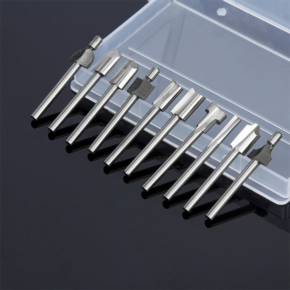 10PCS HSS Carpentry Milling Cutter Rotary Tools Woodworking Router Bits Machine Tools Accessories 1/8 Shank
10PCS HSS Carpentry Milling Cutter Rotary Tools Woodworking Router Bits Machine Tools Accessories 1/8 Shank