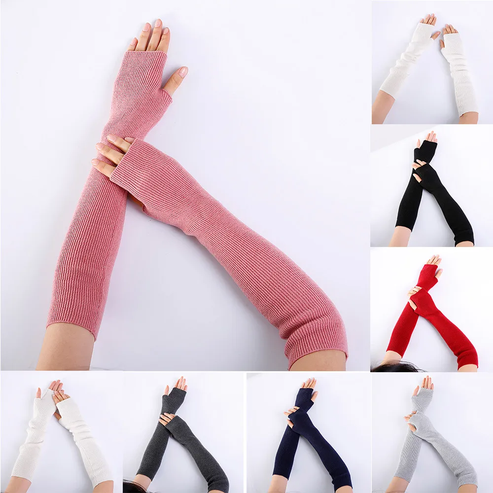 Women Arm Warmer Solid Cashmere Knitted Soft Long Fingerless Gloves Mitten Knitting Wool 100% brand new and high quality 45*8cm
Women Arm Warmer Solid Cashmere Knitted Soft Long Fingerless Gloves Mitten Knitting Wool 100% brand new and high quality 45*8cm