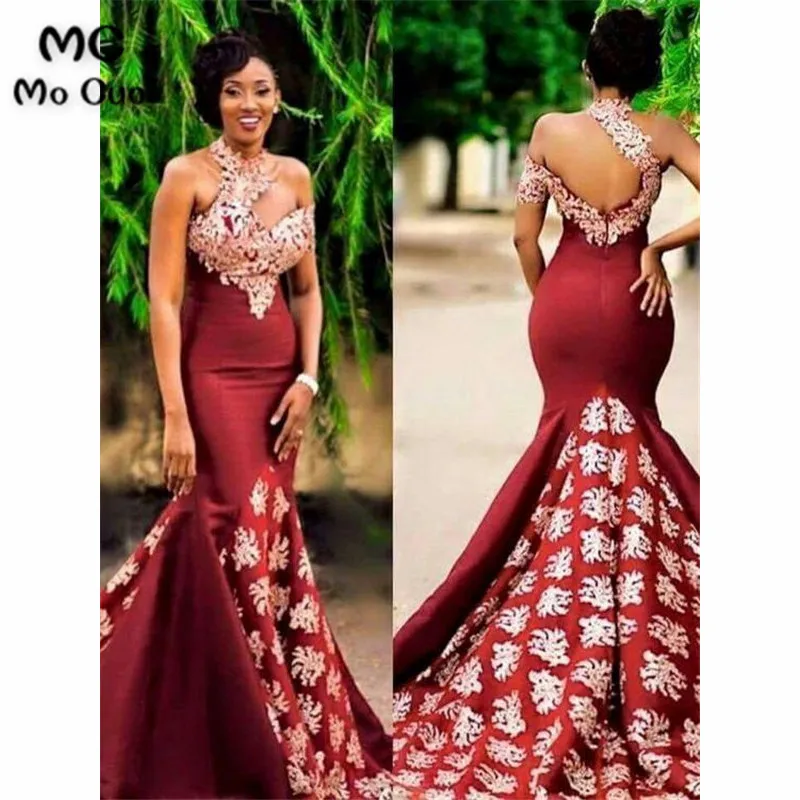 2019 Arabic African Mermaid Burgundy Evening Dresses Long with Gold Lace Elastic Satin Prom Gown Formal Evening Dress
2019 Arabic African Mermaid Burgundy Evening Dresses Long with Gold Lace Elastic Satin Prom Gown Formal Evening Dress