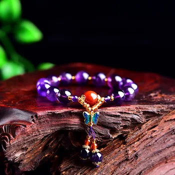 Feng Shui Natural Deep Amethyst Bracelet Violet Couples Single Circle Fashion Benmingnian Handstring Simple
Feng Shui Natural Deep Amethyst Bracelet Violet Couples Single Circle Fashion Benmingnian Handstring Simple