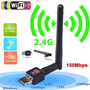 2dB Mini USB Wifi Adapter 150Mbps WiFi Dongle Wi-fi Receiver Wireless Network Card 802.11b/n/g Antenna wi fi Ethernet
2dB Mini USB Wifi Adapter 150Mbps WiFi Dongle Wi-fi Receiver Wireless Network Card 802.11b/n/g Antenna wi fi Ethernet