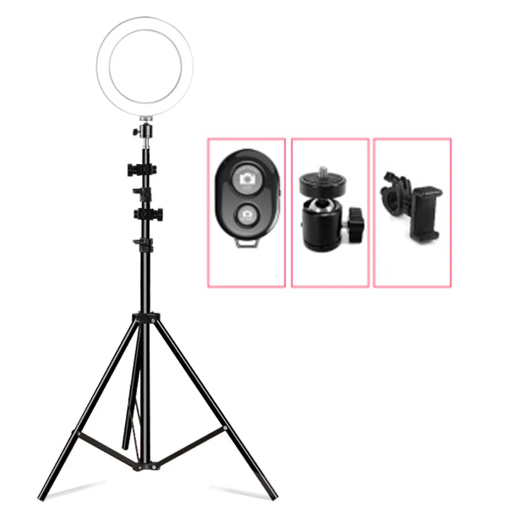 16cm Selfie LED Ring Light With 2.1 M Tripod Mobile Phone Clip Holder Remote Control For Video Makeup Live Self-Timer
16cm Selfie LED Ring Light With 2.1 M Tripod Mobile Phone Clip Holder Remote Control For Video Makeup Live Self-Timer