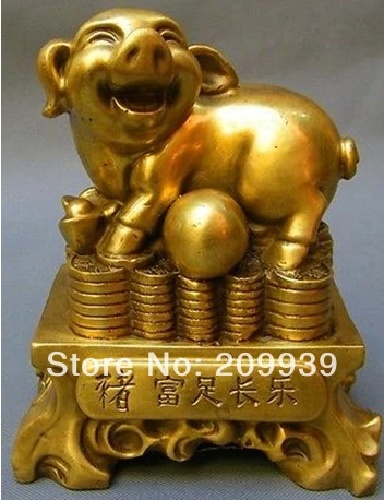 Hd0806 Oriental traditional Culture Pure Bronze handcraft Zodiac Pig Statue (A0314)
Hd0806 Oriental traditional Culture Pure Bronze handcraft Zodiac Pig Statue (A0314)