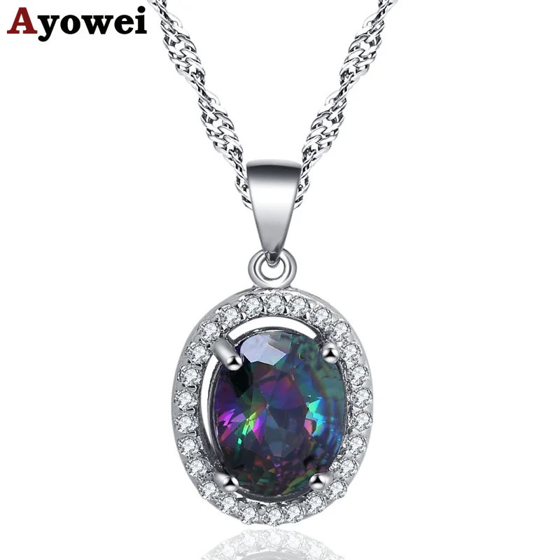 Ayowei Fashion Rainbow Zircon Crystal Design 925 Sterling Silver Necklace Pendant Romantic Wedding Gift LN681A
Ayowei Fashion Rainbow Zircon Crystal Design 925 Sterling Silver Necklace Pendant Romantic Wedding Gift LN681A