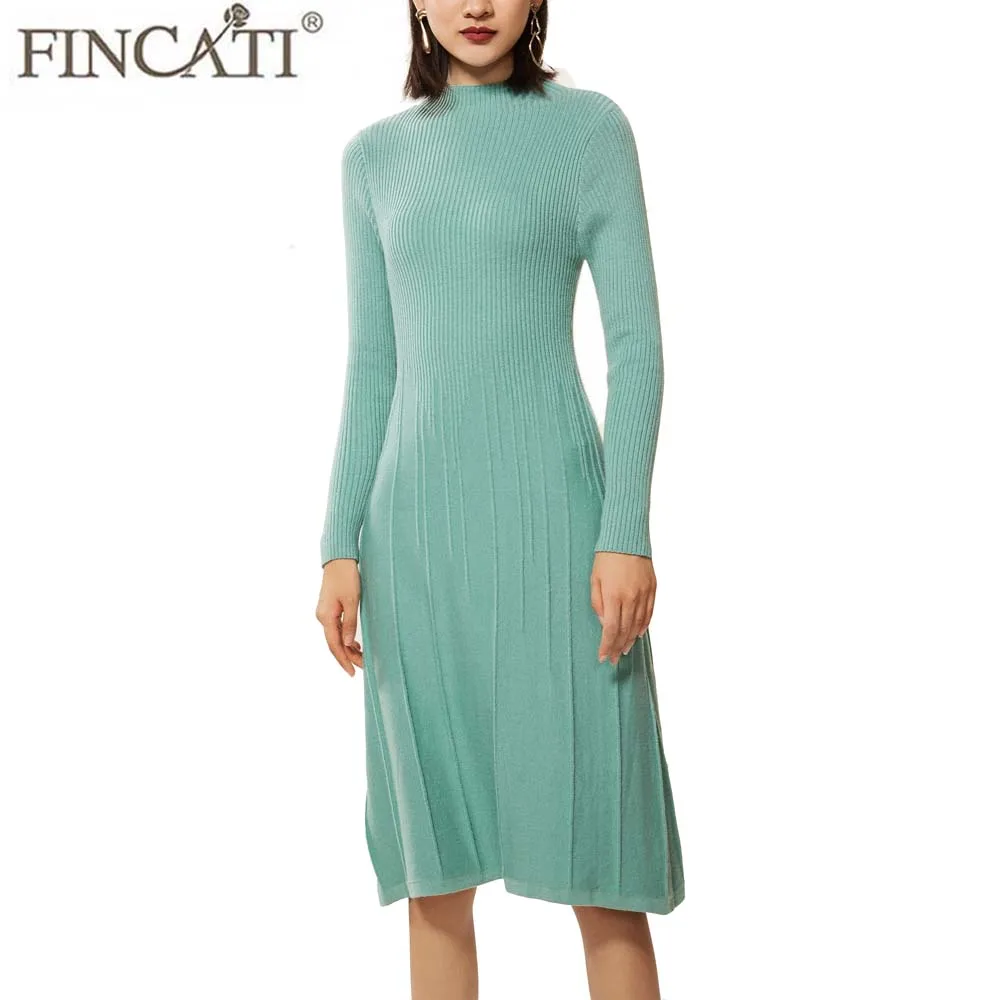 Autumn Winter Dress Women Cashmere Wool Blending Turtleneck Fitted Waist Ribbed Elbow Slim Dresses Vestidos de festa
Autumn Winter Dress Women Cashmere Wool Blending Turtleneck Fitted Waist Ribbed Elbow Slim Dresses Vestidos de festa