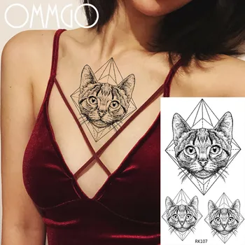 OMMGO Geometric Cute Cat Temporary Tattoos Sticker Diamond Fake Tattoo Custom Tatoos For Women Black Waterproof Body Art Arm
OMMGO Geometric Cute Cat Temporary Tattoos Sticker Diamond Fake Tattoo Custom Tatoos For Women Black Waterproof Body Art Arm