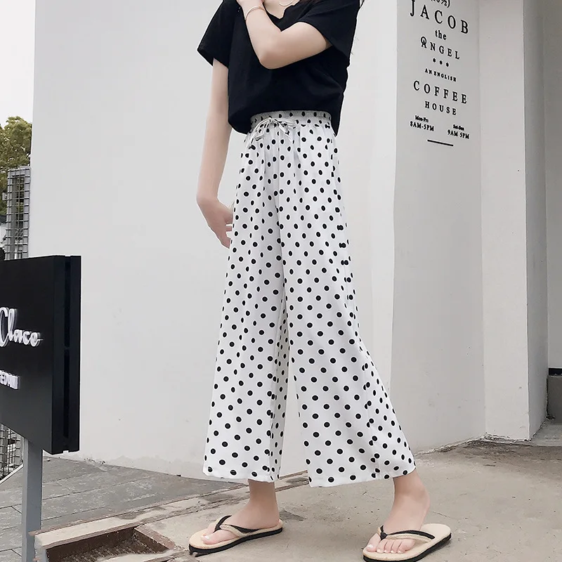 2019 Women Polka Dots Striped Chiffon Broad Leg Pant Trousers Female Holiday Casual High Waist Straight Loose Leisure Pants
2019 Women Polka Dots Striped Chiffon Broad Leg Pant Trousers Female Holiday Casual High Waist Straight Loose Leisure Pants