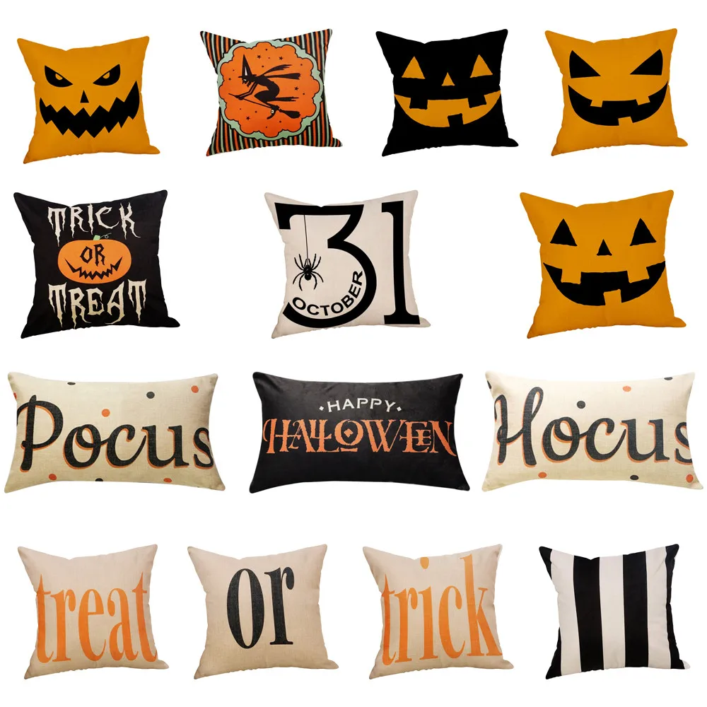 Cushion Decorative Halloween Pillow Case Linen Sofa Pumpkin ghosts Cushion Cover throw Home Decor Funda Cojin Housse de Coussin
Cushion Decorative Halloween Pillow Case Linen Sofa Pumpkin ghosts Cushion Cover throw Home Decor Funda Cojin Housse de Coussin