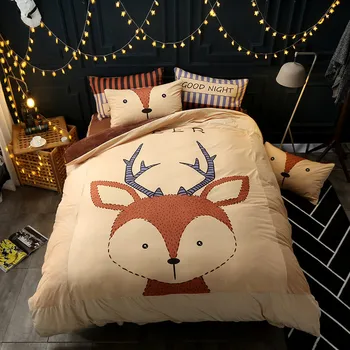2017 New Luxury winter bedding set beige Fleece fabric duvet cover sets Cartoon deer bed linen bedskirt
2017 New Luxury winter bedding set beige Fleece fabric duvet cover sets Cartoon deer bed linen bedskirt