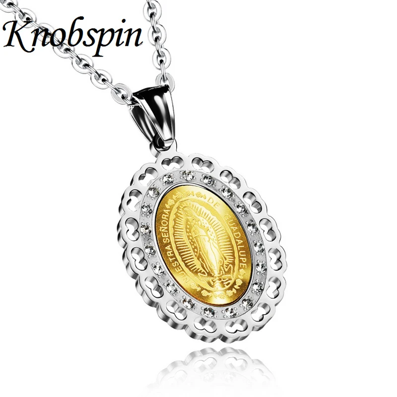 High Quality Virgin of Guadalupe Necklaces Pendants 316L Stainless steel necklace With AAA CZ collares women men jewelry
High Quality Virgin of Guadalupe Necklaces Pendants 316L Stainless steel necklace With AAA CZ collares women men jewelry