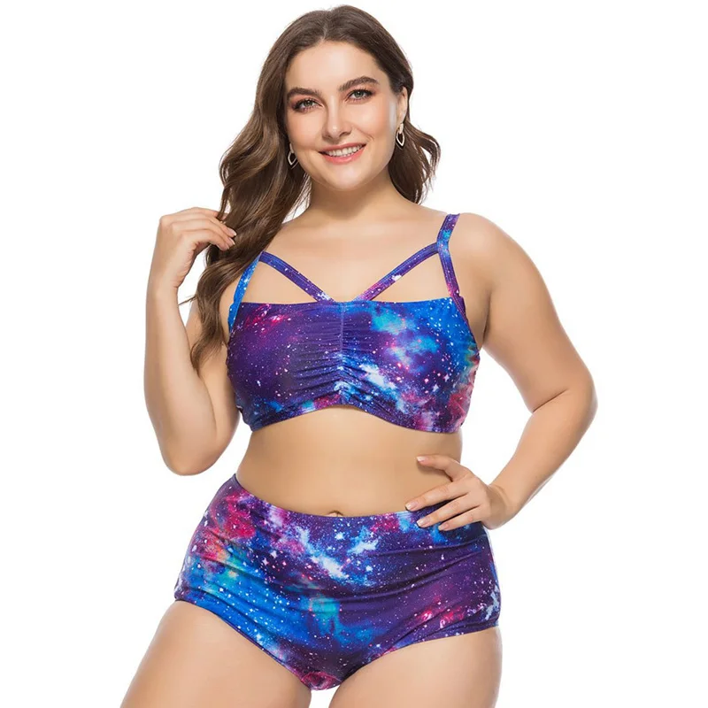 Two Piece Swimsuit Women Plus Size Monokini High waist Swimwear Vintage Retro Large Size Bikini set female Bathing Suit Gradient
Two Piece Swimsuit Women Plus Size Monokini High waist Swimwear Vintage Retro Large Size Bikini set female Bathing Suit Gradient
