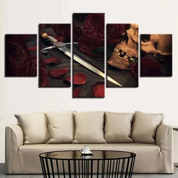 Framework Modular HD Prints Pictures Canvas 5 Pieces Skull And Sword Paintings Modern Home Poster Decor For Living Room Wall Art
Framework Modular HD Prints Pictures Canvas 5 Pieces Skull And Sword Paintings Modern Home Poster Decor For Living Room Wall Art