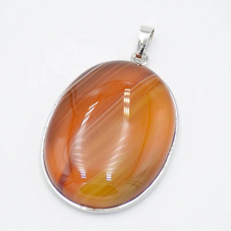 New 30x40mm Silver Color Oval Natural Stone Yellow Veins Agates Bead Men Women Necklace Pendant Jewelry
New 30x40mm Silver Color Oval Natural Stone Yellow Veins Agates Bead Men Women Necklace Pendant Jewelry