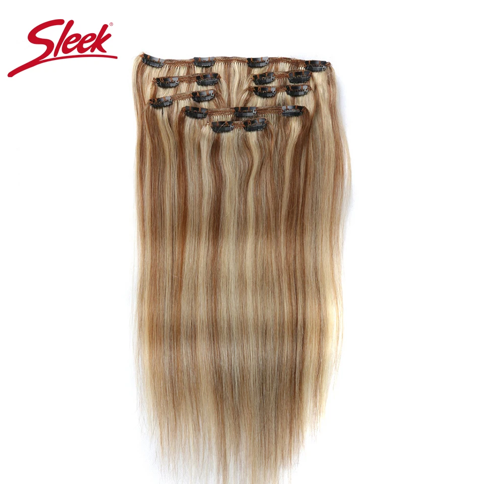 Sleek Colorful Hair 7Pcs Clip in Human Hair Extensions Brazilian Striaght Honey Blonde #P6/613 Color Remy Hair Extension Clip
Sleek Colorful Hair 7Pcs Clip in Human Hair Extensions Brazilian Striaght Honey Blonde #P6/613 Color Remy Hair Extension Clip