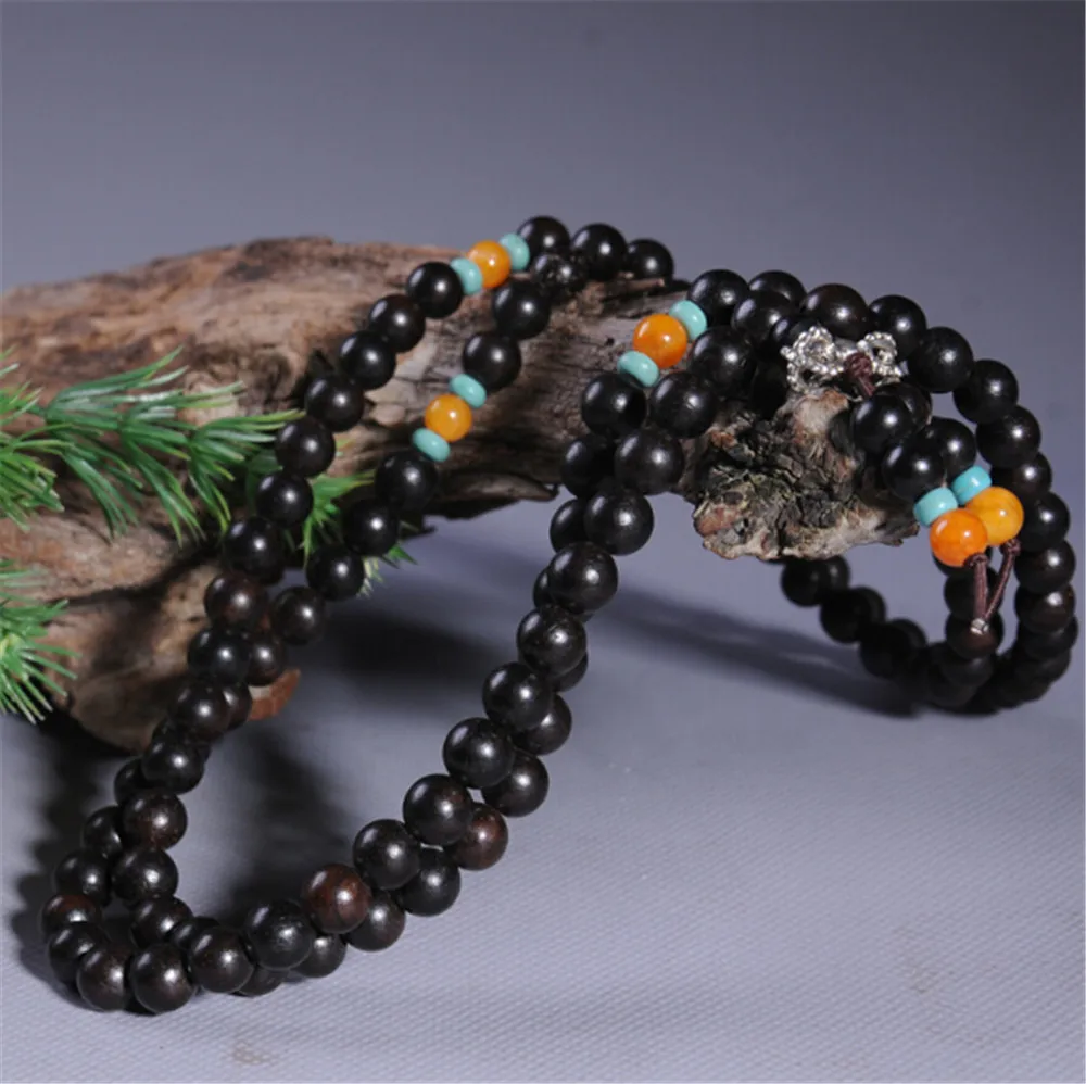 Фото Wholesale 10Pcs Natural Black Sandalwood Beads Bracelet Buddhist Rosary 108 Prayer Mala Men Women Meditation Jewelry Gift | Украшения и