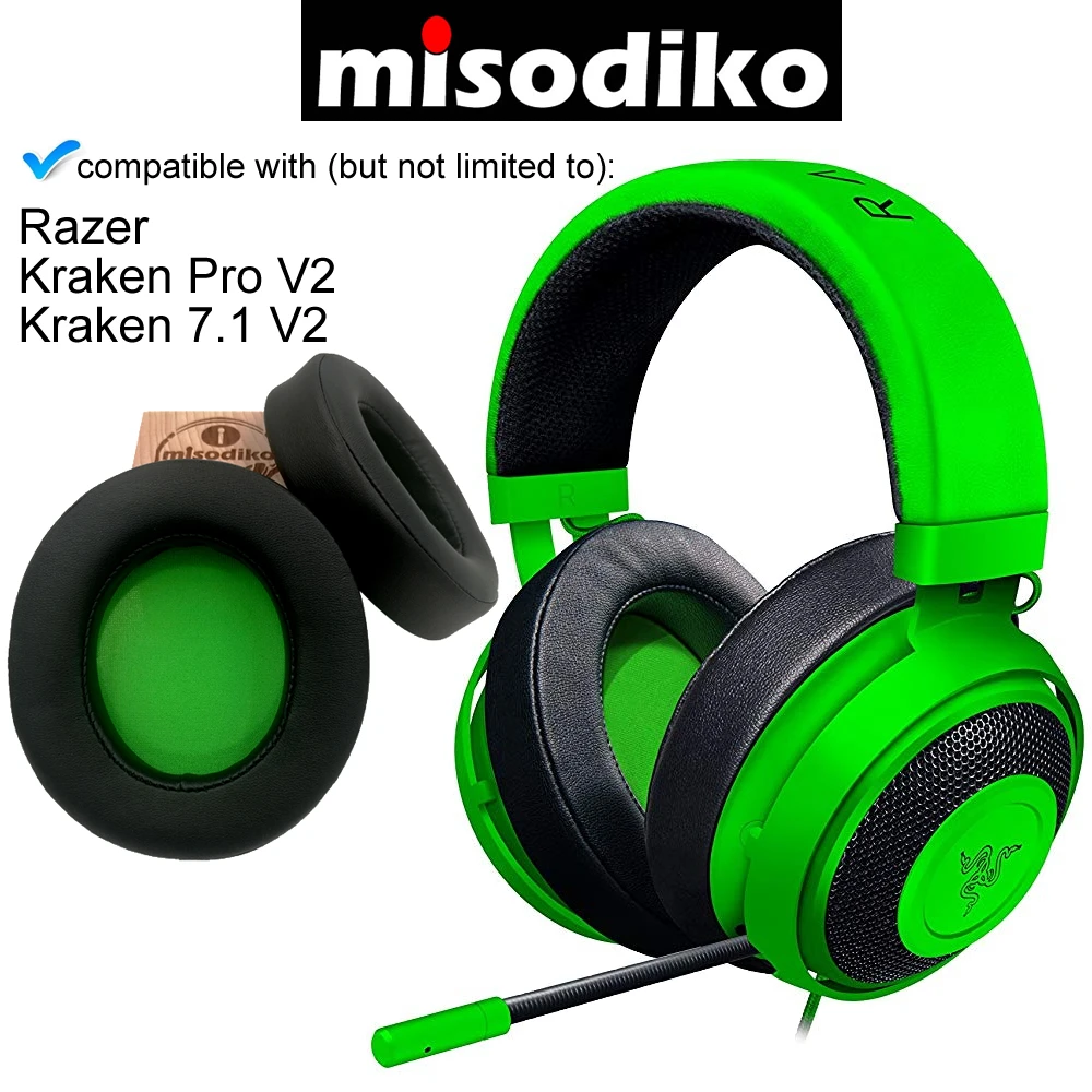 Replacement Foam Cover Ear Pads Cushion For Razer Kraken 7.1 V2 USB Gaming Kit