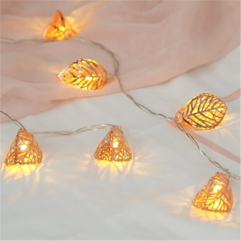 Holiday Lighting Rose gold leaf LED flashing lights creative room decoration string net red bedroom layout small light Oct8
Holiday Lighting Rose gold leaf LED flashing lights creative room decoration string net red bedroom layout small light Oct8