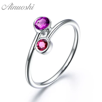 AINUOSHI Natural Amethyst Ring 0.5ct Round Cut Gems Engagement Wedding Anniversary Jewelry Pure 925 Silver Rose Gold Color Ring
AINUOSHI Natural Amethyst Ring 0.5ct Round Cut Gems Engagement Wedding Anniversary Jewelry Pure 925 Silver Rose Gold Color Ring