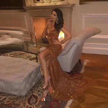 2019 Lastest Fashion Coral Orange Sequin Dress Sexy Deep V Neck Spaghetti Strap High Split Maxi Dress Celebrity Party Vestidos
2019 Lastest Fashion Coral Orange Sequin Dress Sexy Deep V Neck Spaghetti Strap High Split Maxi Dress Celebrity Party Vestidos