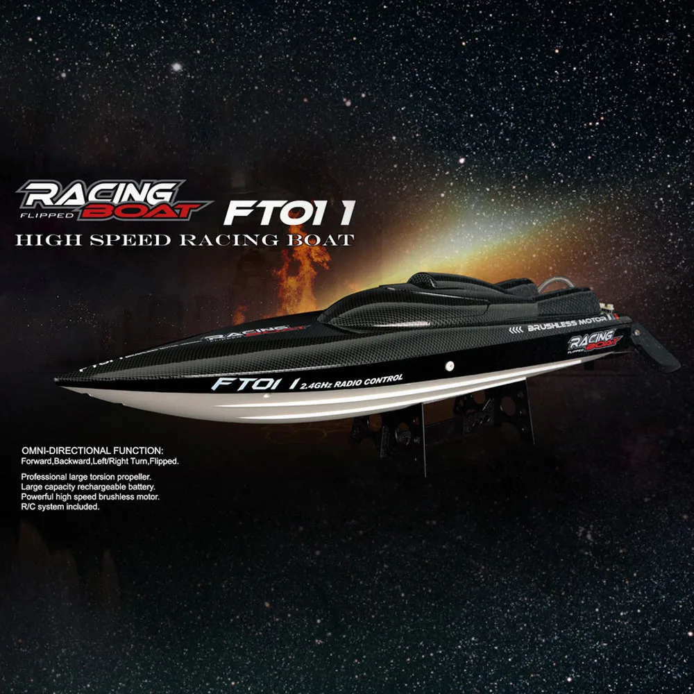 

FeiLun FT011 2.4G RC Racing Boat Brushless Motor 55km/H Built-In Water Cooling System Self-Righting Function Waterproof RC Ship