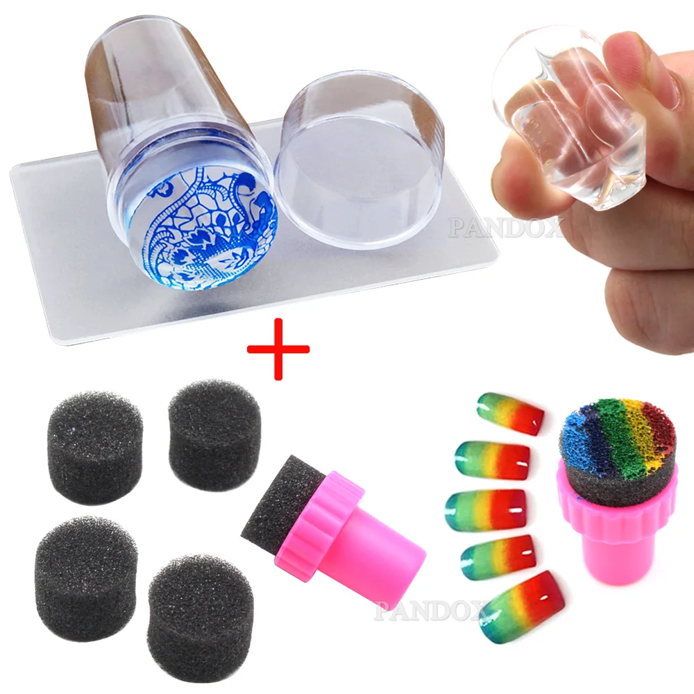 Прозрачный силиконовый скребок для ногтей с крышкой 2 8 см|clear jelly stamper|jelly stampernail art