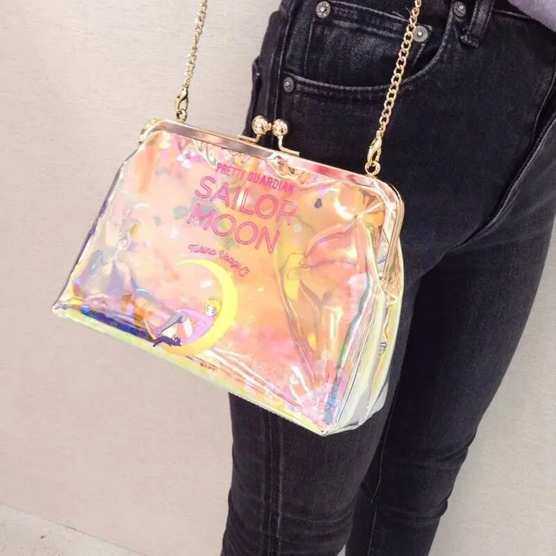 Sailor Moon Luna Hologram Laser Shoulder Bag Transparent Letter Cartoon Printing Messenger Makeup Bags for Women 2019 Purse
Sailor Moon Luna Hologram Laser Shoulder Bag Transparent Letter Cartoon Printing Messenger Makeup Bags for Women 2019 Purse