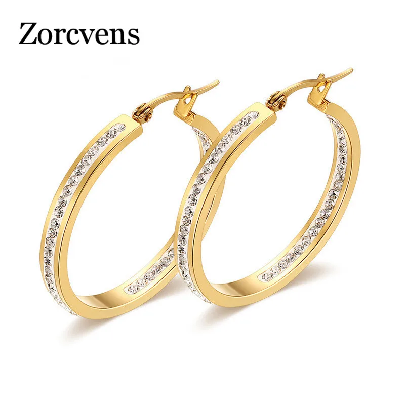 ZORCVENS Gold-Color Stainless Steel Hoop Earrings for Female Super Big Loop Diameter Earrings Jewelry Free Shipping
ZORCVENS Gold-Color Stainless Steel Hoop Earrings for Female Super Big Loop Diameter Earrings Jewelry Free Shipping