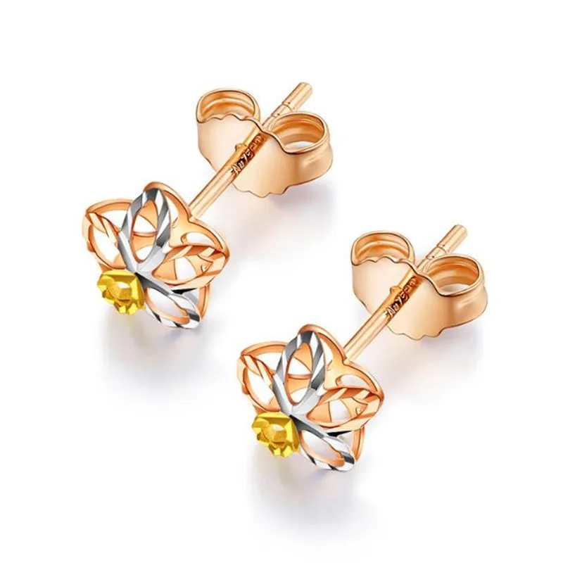 100% Pure 18K Gold Flower Stud Earrings For Women bijoux Hollow 2018 New Spring Summer Hot Selling Trendy Jewelry Wholesale
100% Pure 18K Gold Flower Stud Earrings For Women bijoux Hollow 2018 New Spring Summer Hot Selling Trendy Jewelry Wholesale