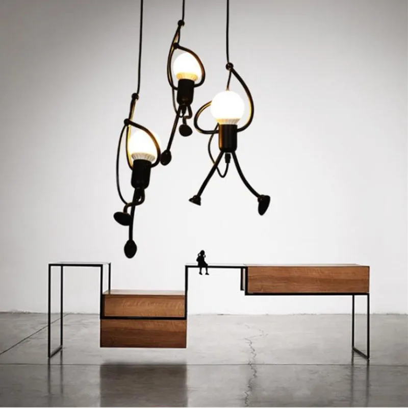 Nordic Black Iron Hanging Lights For Dining Living Room Little Man Person Adjustable Climbing Rope Pendant Lights Art Lamp Gift
Nordic Black Iron Hanging Lights For Dining Living Room Little Man Person Adjustable Climbing Rope Pendant Lights Art Lamp Gift