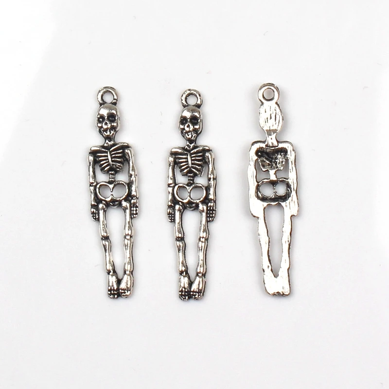 10pcs Charms Human skeleton 37*8mm Tibetan Silver Plated Pendants Antique Jewelry Making DIY Handmade Craft
10pcs Charms Human skeleton 37*8mm Tibetan Silver Plated Pendants Antique Jewelry Making DIY Handmade Craft