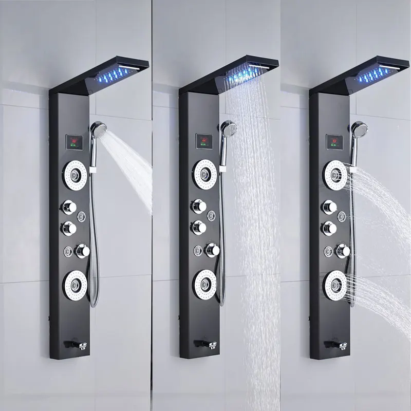 ULGKSD-Bath-Shower-Panel-Temperature-Display-Waterfall-Rain-Shower-Set-W-Sprayer-Nozzle-Tub-Faucets-Mixer