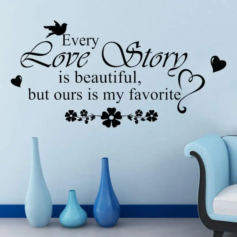 2018 wall stickers home decor -English quote "every love story is beautiful" Vinyl Lettering Words Wall Art Quote Sticky Decals
2018 wall stickers home decor -English quote "every love story is beautiful" Vinyl Lettering Words Wall Art Quote Sticky Decals