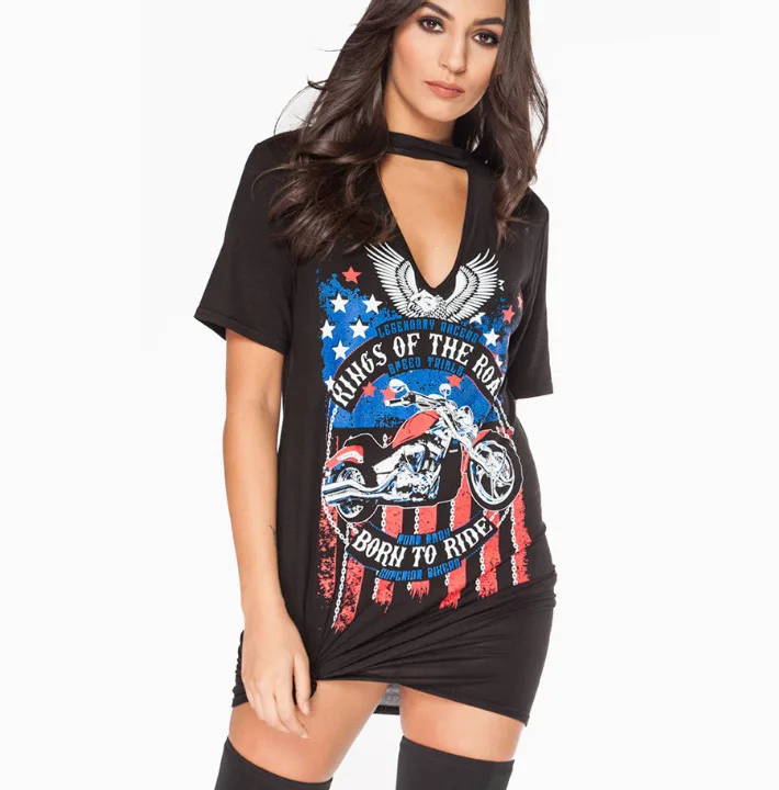 2017 Women Fashion Shirt Eagle Motorcycle Sexy Halter Tops V-neck Printed Long T-shirt
2017 Women Fashion Shirt Eagle Motorcycle Sexy Halter Tops V-neck Printed Long T-shirt
